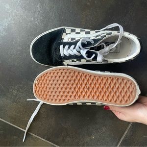 Vans Old Skool checkerboard sneakers in black and white